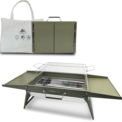 Tragbarer holzkohlegrill grün - holzkohlegrill,